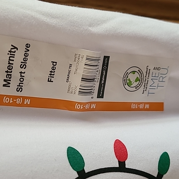 NWT M (8-10) Time & Tru Maternity SS Tee - Picture 3 of 11